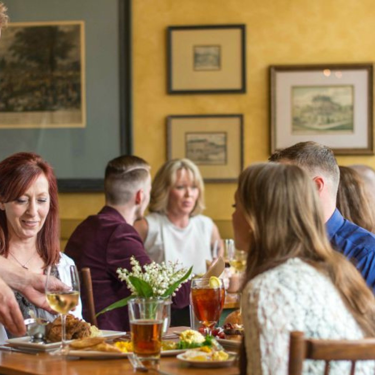the inside of a restaurant