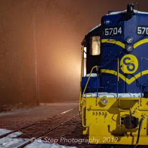 a train covered in snow